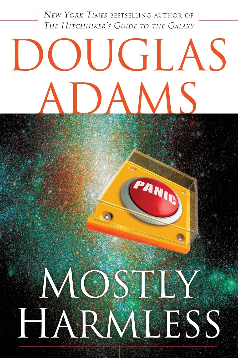 Cover of another edition of Mostly Harmless, by Douglas Adams