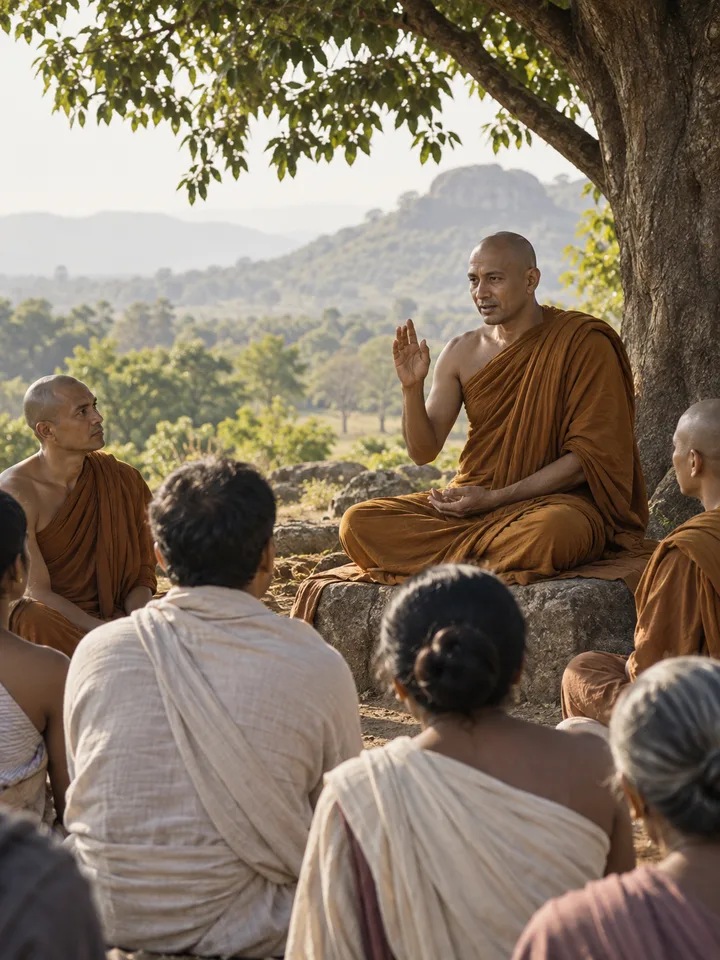 Illustration photoréaliste de Aṅguttara Nikāya: discours classés par nombres, bibliothèque Prokopton42.com