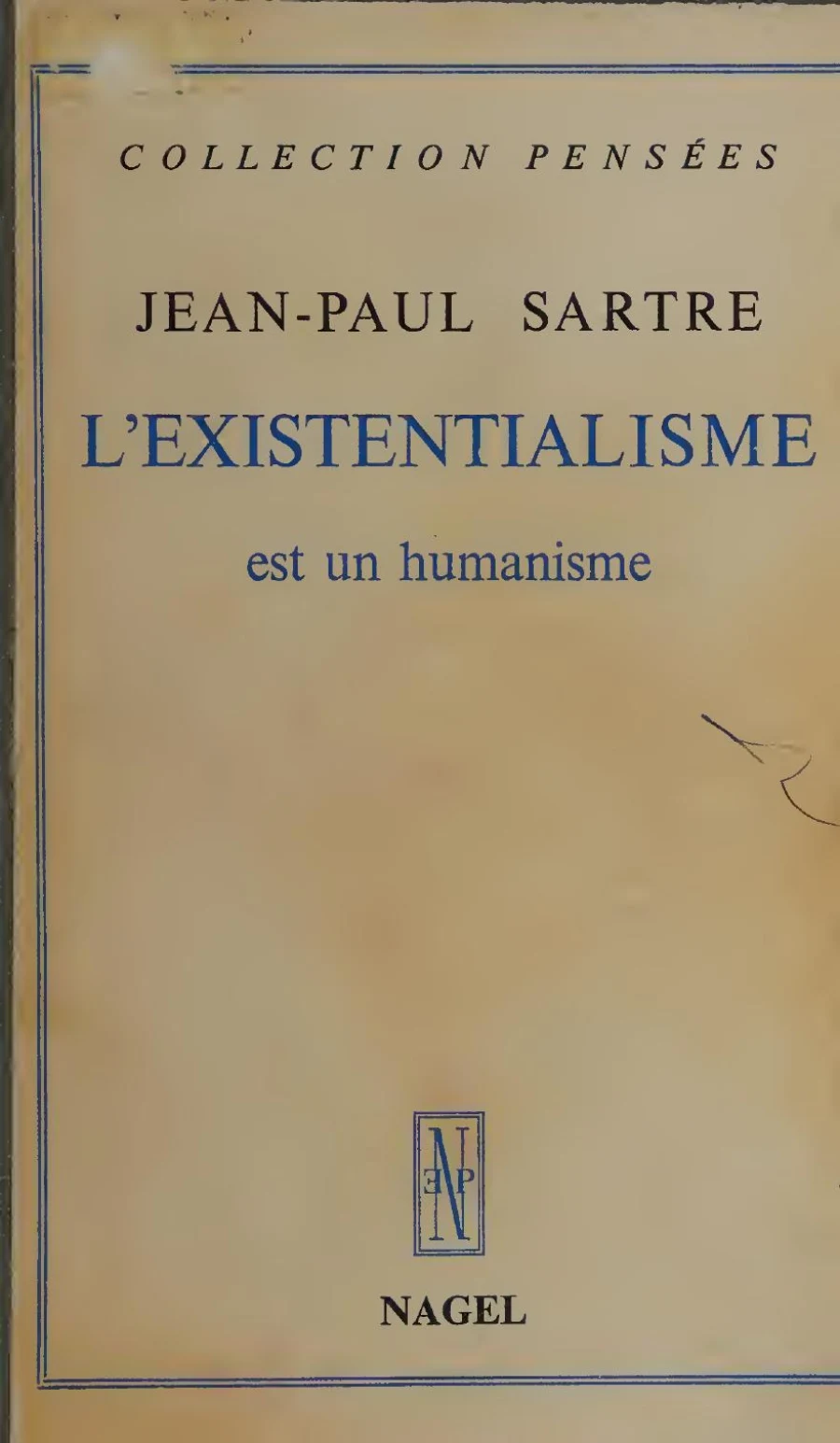 Photorealistic editorial illustration of Existentialism Is a Humanism in the Prokopton42.com Library