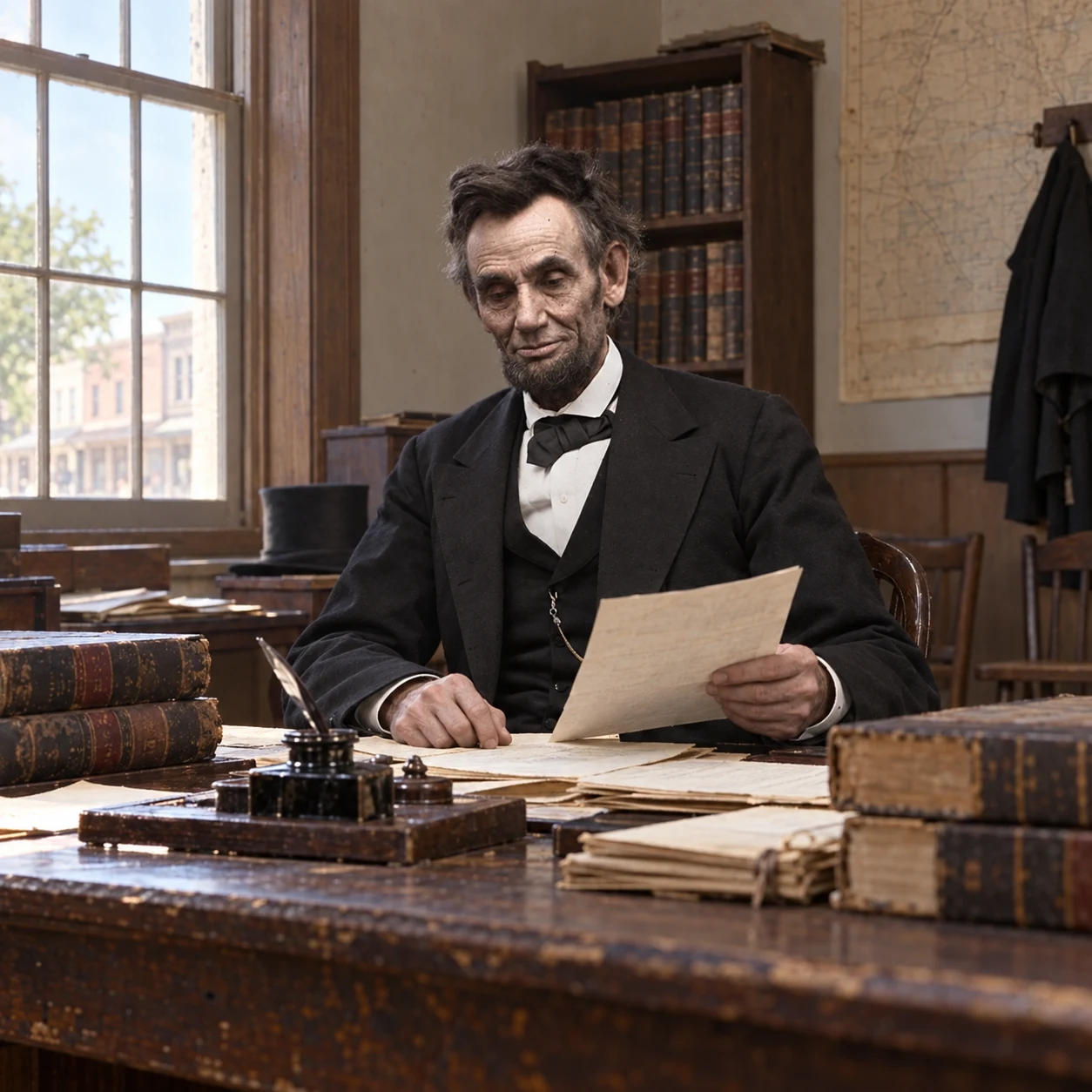 The lawyer reads the case · Abraham Lincoln · Prokopton42.com