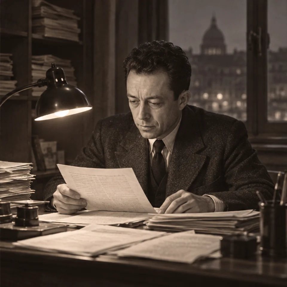 An editorial desk in Paris · Albert Camus · Prokopton42.com
