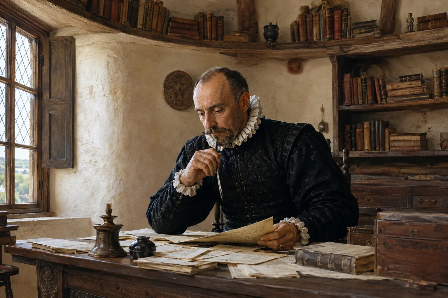 Revising in the tower · Michel de Montaigne · Prokopton42.com