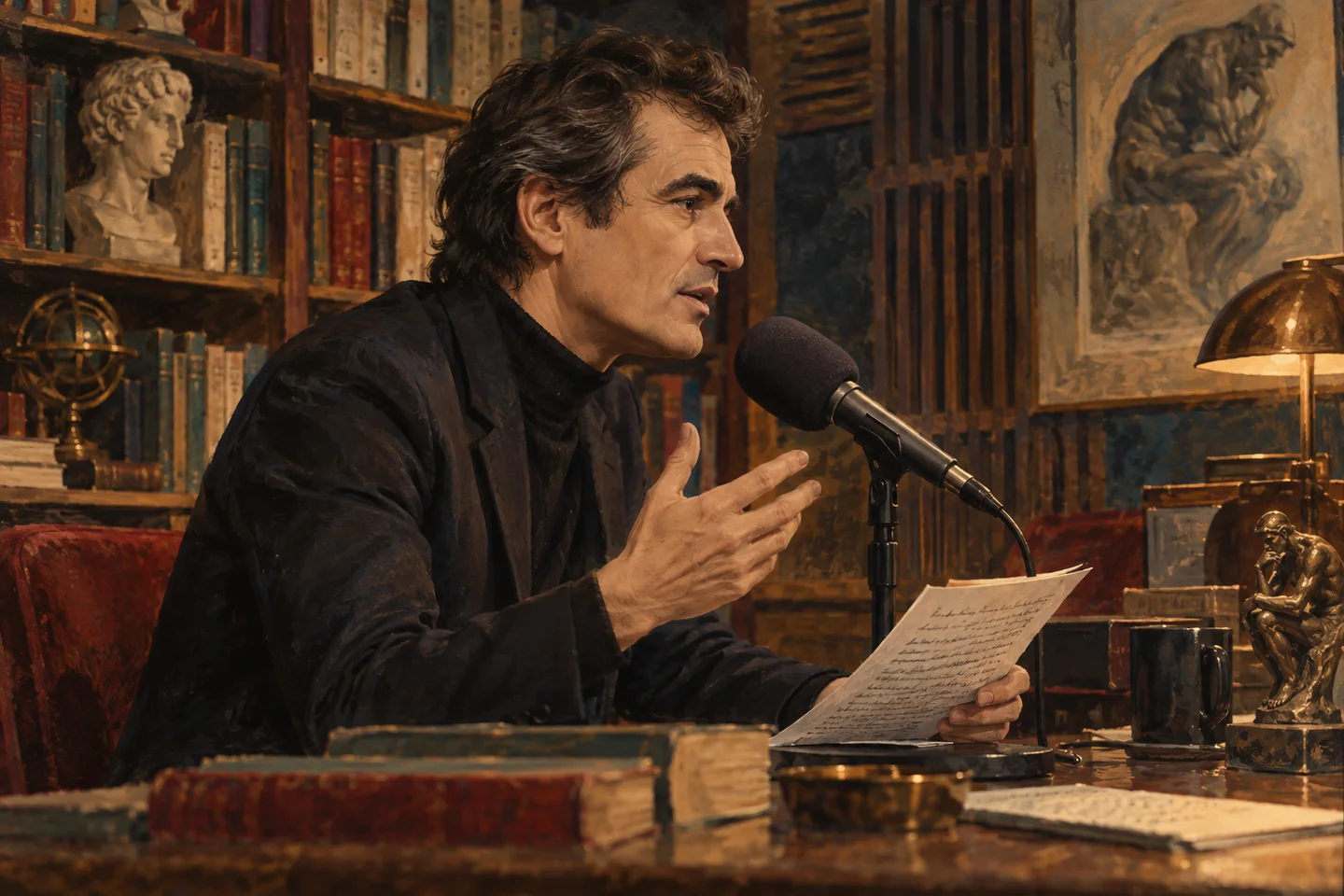 Preparing a radio argument · Raphaël Enthoven · Prokopton42.com