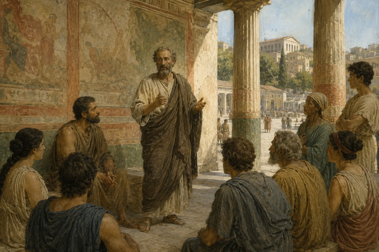 Enseigner dans la Stoa Poikile · Zénon de Kition · Prokopton42.com