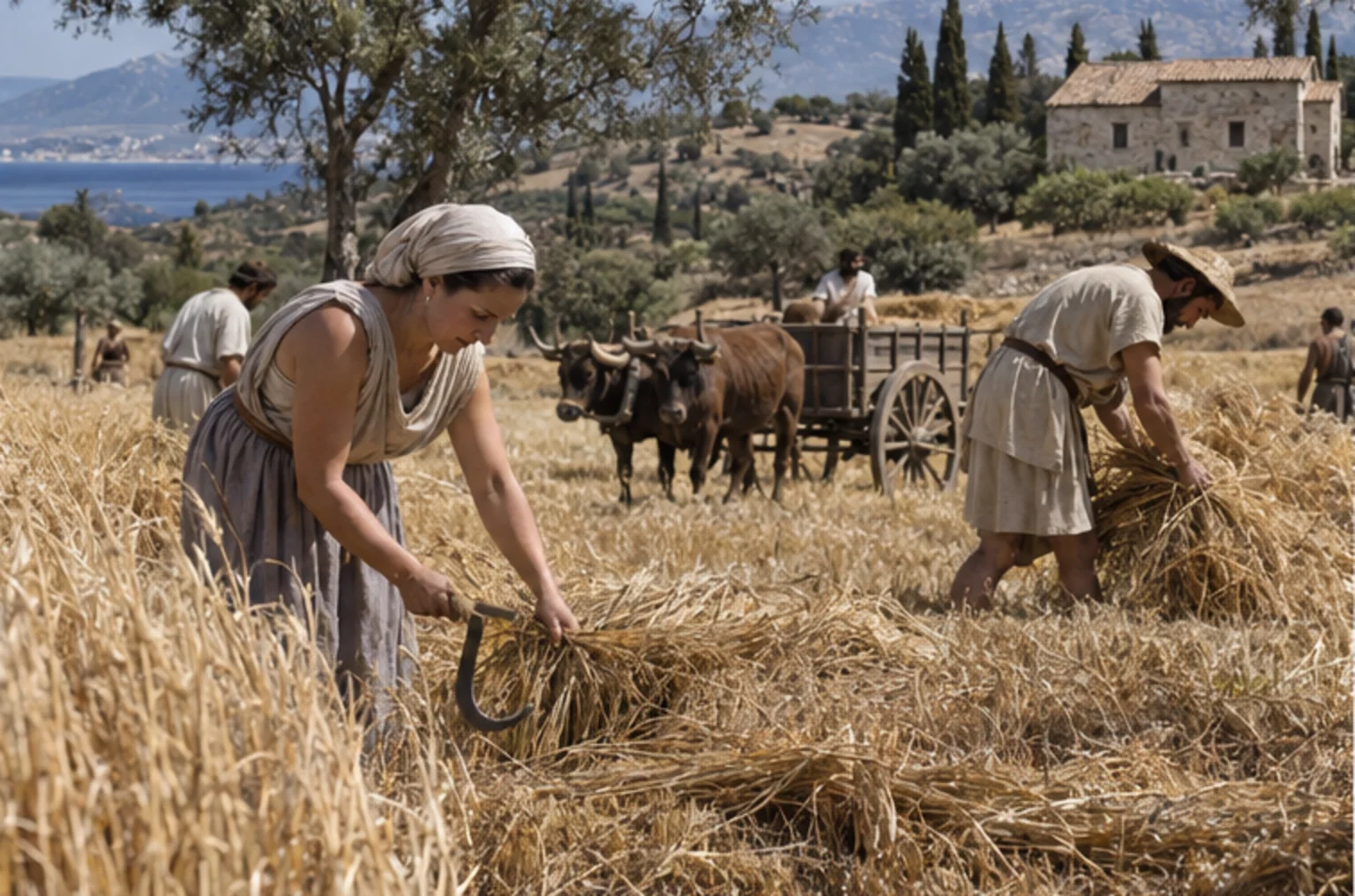 Modern reconstruction of Material world: agriculture and food, 146 BCE for Philippics on Prokopton42.com