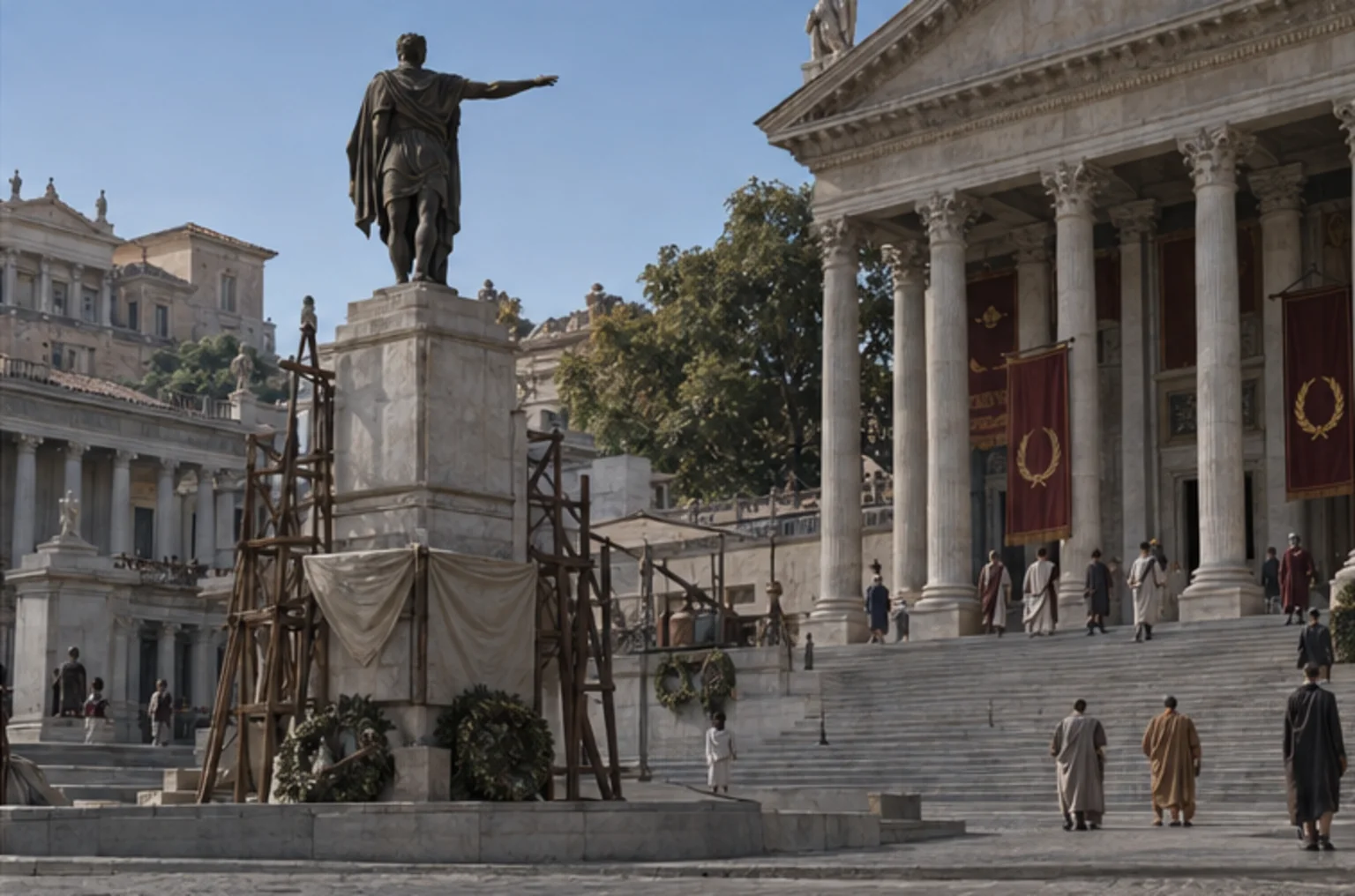 Modern reconstruction of Nearby historical landmark, 44 BCE for Fragments on Customs and Wars on Prokopton42.com