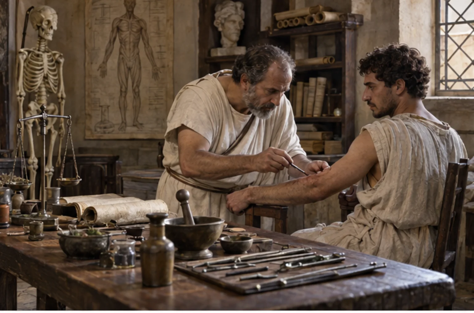Modern reconstruction of Material world: technology, science, and care, 44 BCE for On Fate on Prokopton42.com Modern reconstruction of Material world: technology, science, and care, 44 BCE for On Fate on Prokopton42.com