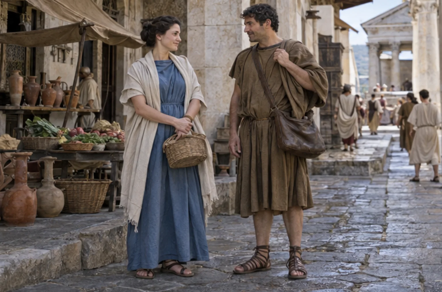 Modern reconstruction of Material world: womens mens clothing, 27 BCE for Natural Questions on Prokopton42.com Modern reconstruction of Material world: womens mens clothing, 27 BCE for Natural Questions on Prokopton42.com