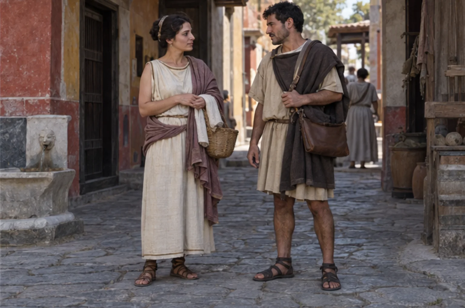 Modern reconstruction of Material world: womens mens clothing, 79 CE for Pseudo-Diogenic Epistles on Prokopton42.com Modern reconstruction of Material world: womens mens clothing, 79 CE for Pseudo-Diogenic Epistles on Prokopton42.com